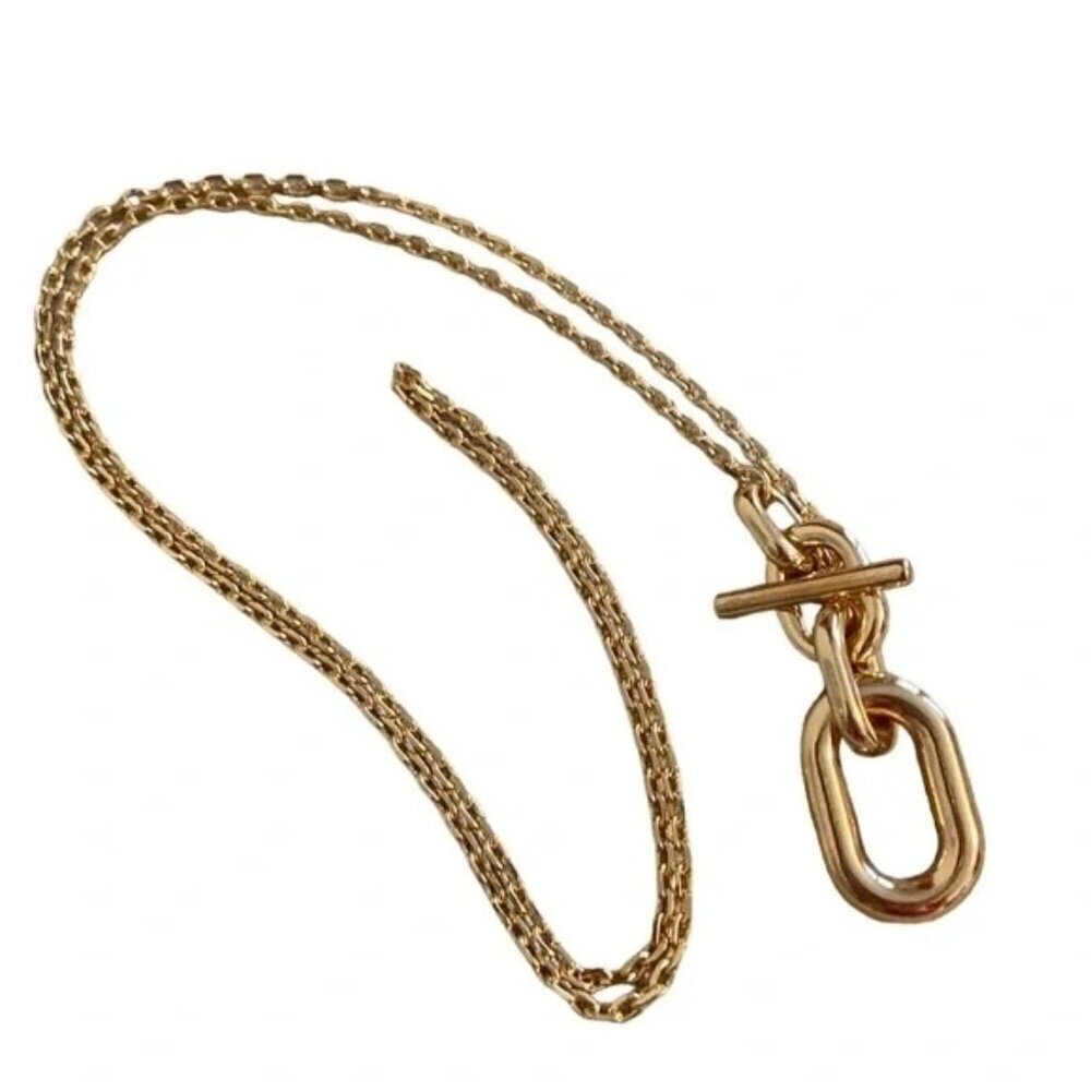 Ann Taylor LOFT Gold Tone Front Toggle Necklace - Picture 7 of 8